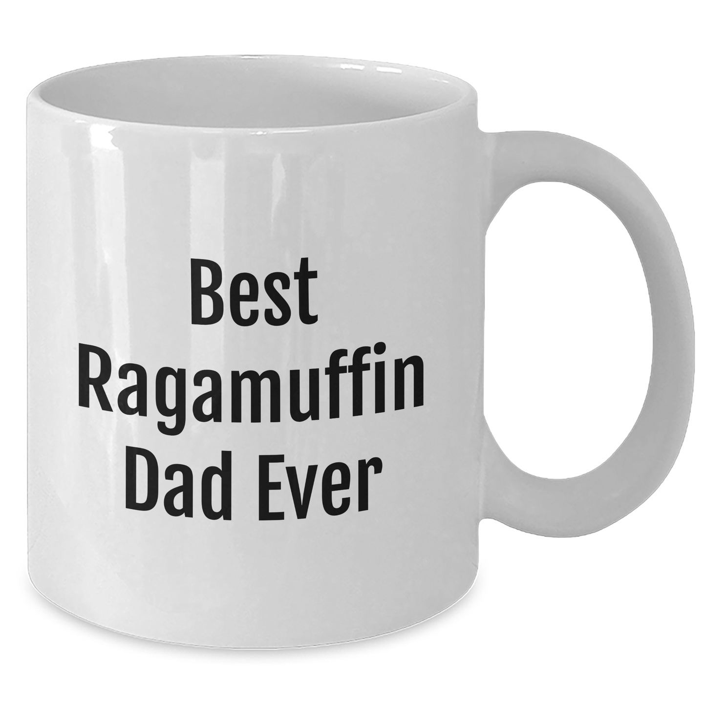 Ragamuffin Cat Lover's White Coffee Mug, Funny 'Best Ragamuffin Dad Ever' Quote, Gifts from Men to Family, Perfect for Father's Day, White 11oz or 15oz Ceramic Mug - Additional