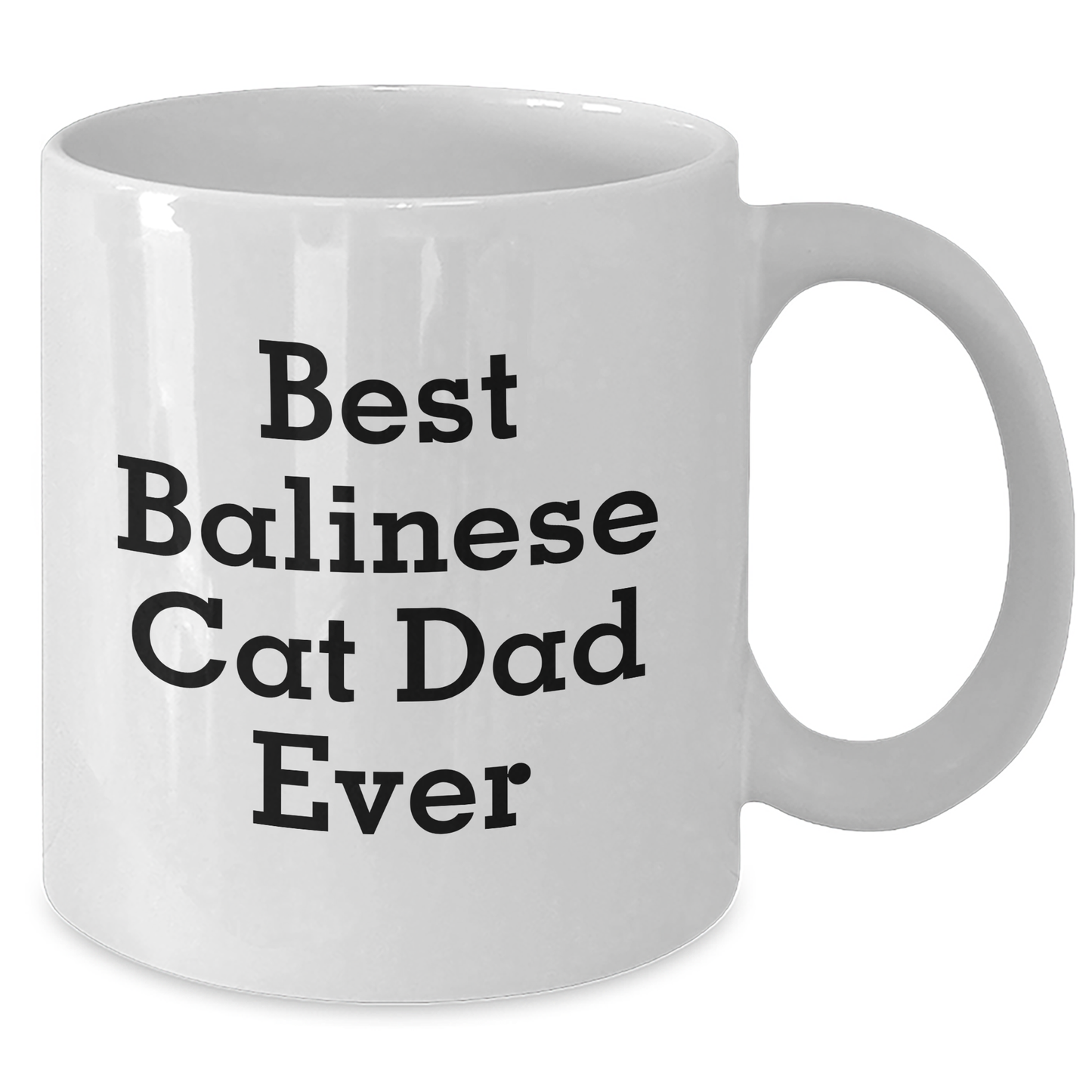 Funny Balinese Cat Dad Gifts for Men on Father's Day, Best White Coffee Mug from Friends, 'Best Balinese Cat Dad Ever' Quote - Additional