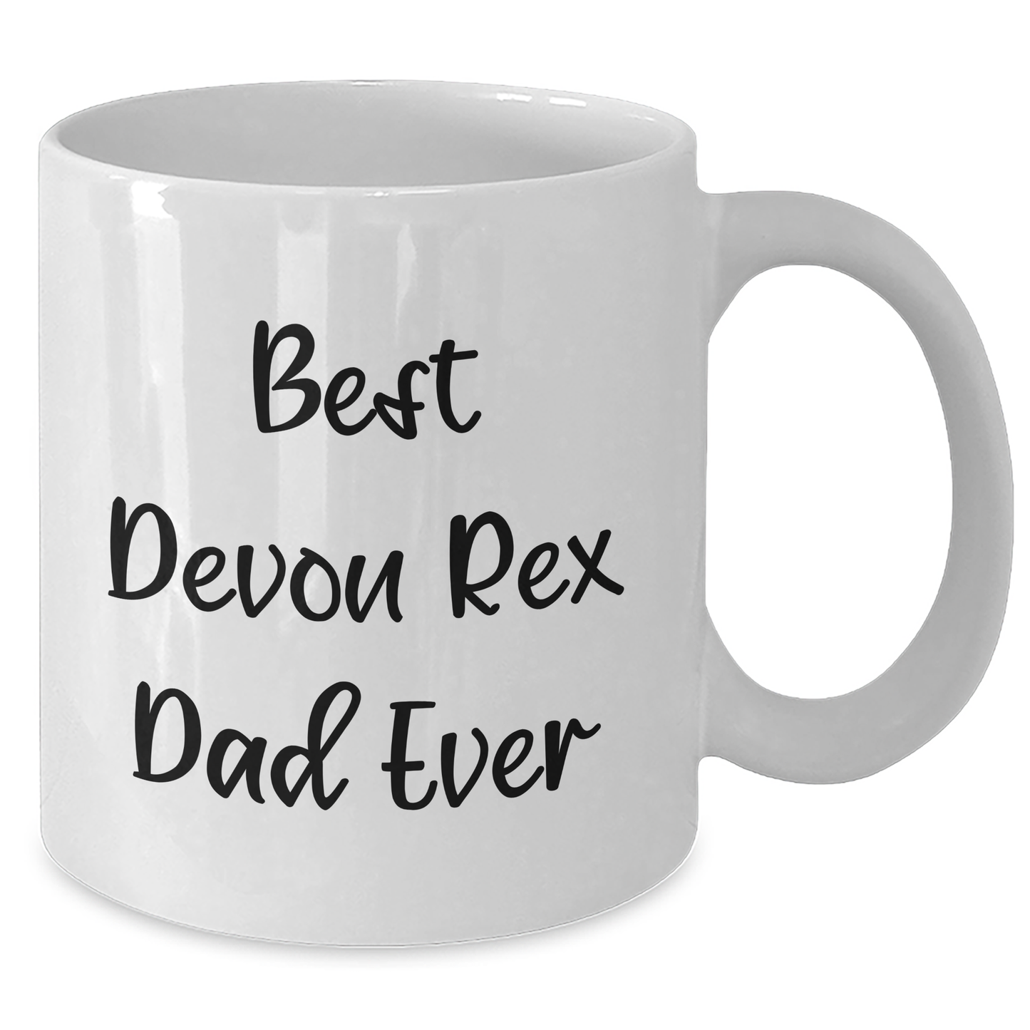 Devon Rex Cat Dad Funny Gifts from Family for Father's Day Unique White Coffee Mug - Additional