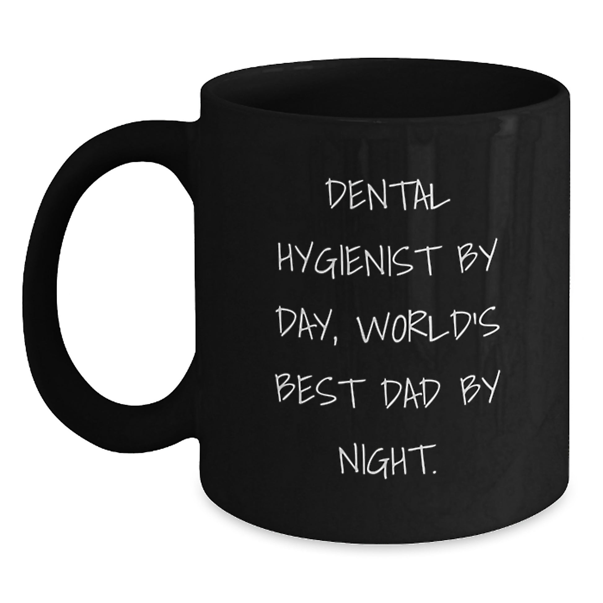 Dental Hygienist Gifts from Friends and Family, World's Best Dad Black Coffee Mug, Funny Quote for Graduation Unique Gifts - Main