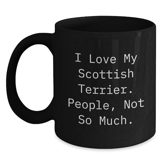 Funny Scottish Terrier Dog Lover Gifts from Men to Friends, Black Coffee Mug for Birthday - Main