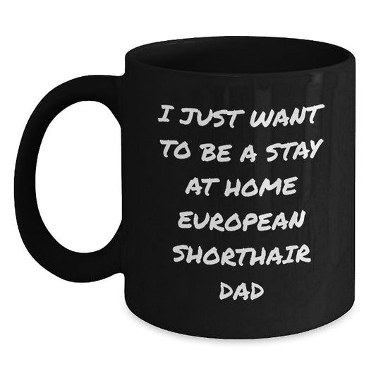 Funny European Shorthair Cat Dad Gifts from Friends for Birthday Unique Mugs - I Just Want To Be A Stay At Home European Shorthair Dad - Main