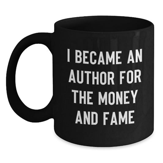 Author Quotes Funny Inspirational Black Coffee Mug Gifts for Author Friends Family Graduation - Main