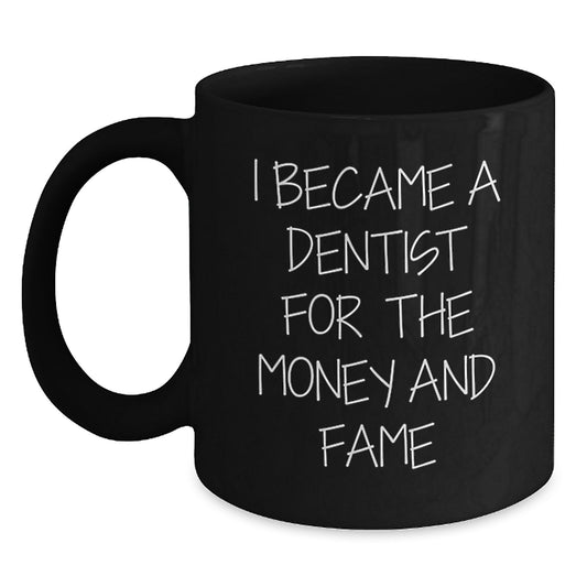 Funny Dentist Gifts for Him from Friends Black Coffee Mug Graduation Unique Presents - Main