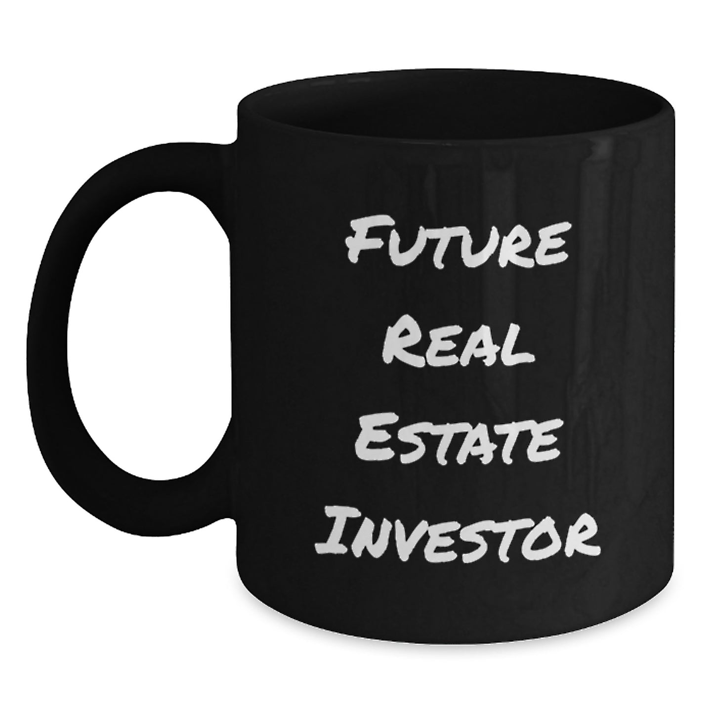 Funny Real Estate Investor Gifts for Men - 'Future Real Estate Investor' Quote Black Coffee Mug, Gifts from Family for Graduation Unique Gifts - Main