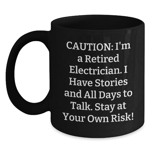Funny Electrician Gifts, Black Coffee Mug for Electrician, Birthday Unique Gift from Men to Electrician Friends - Main