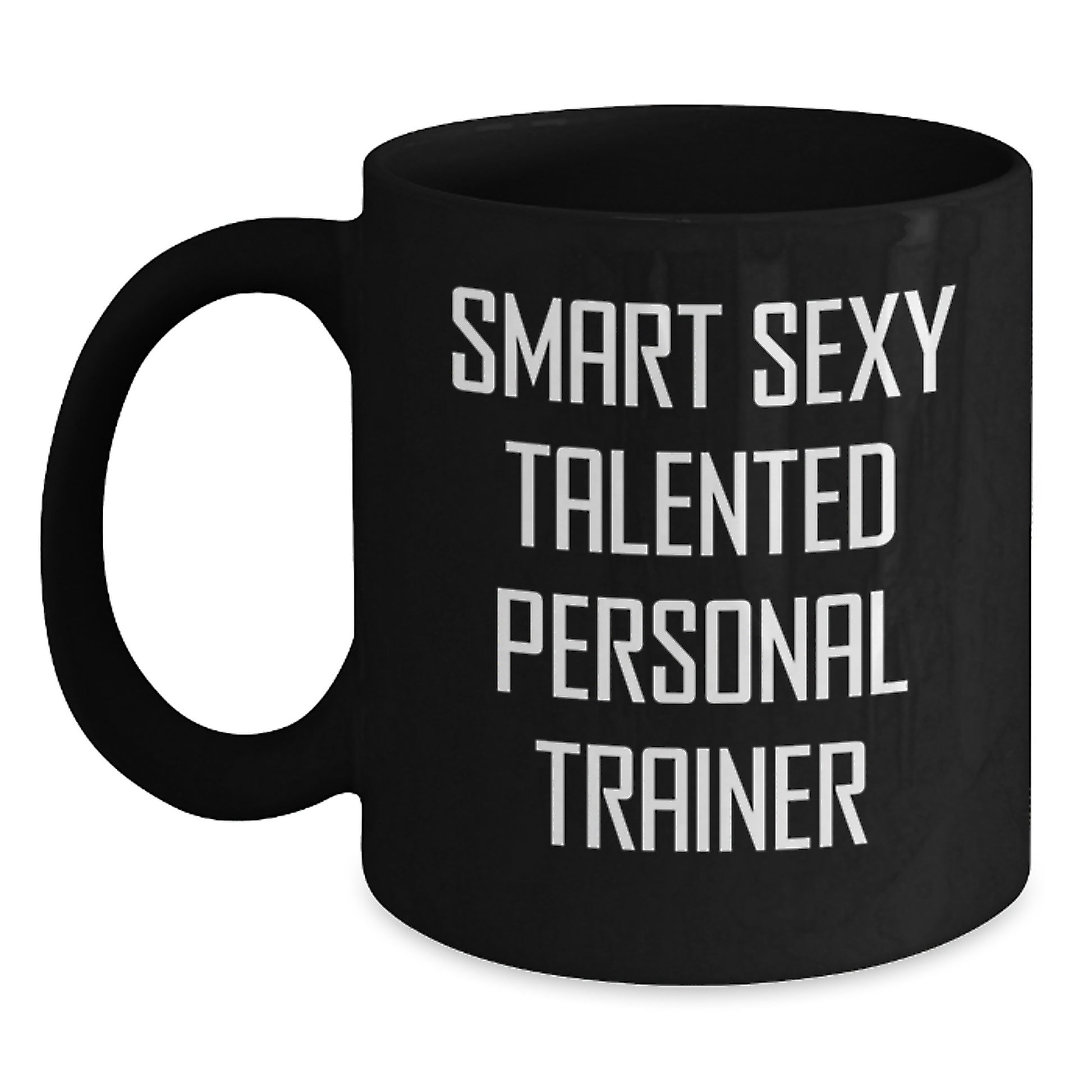 Gifts from Friends or Coworkers for Personal Trainer, Funny Quote on Black Coffee Mug, Birthday Unique Gifts - Main