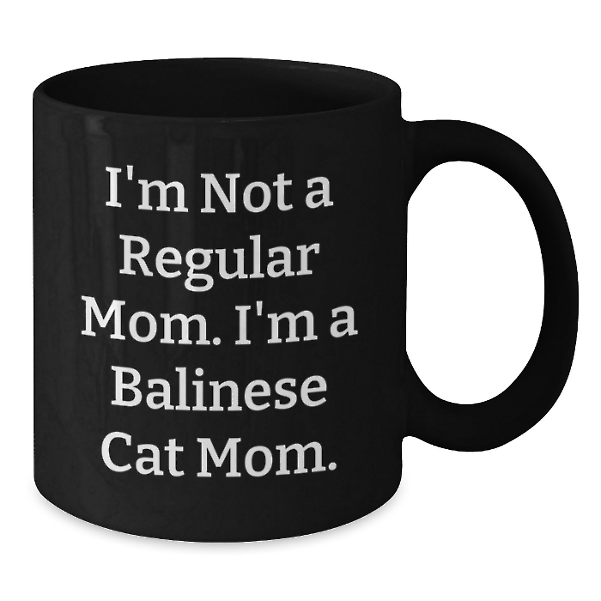 Balinese Cat Mom Gifts for Friends from Family, Funny Black Coffee Mug for Graduation Celebration - Additional