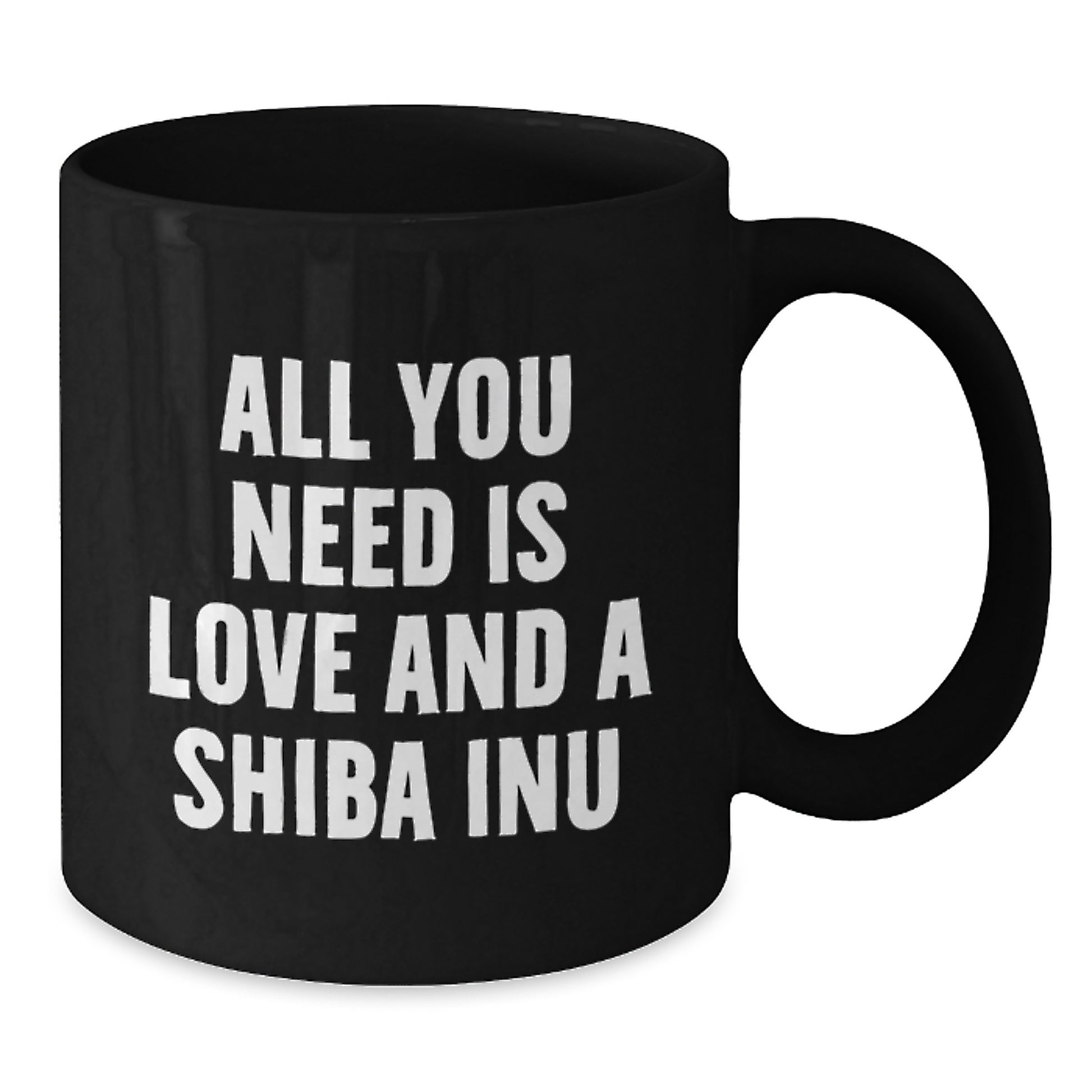 Funny Shiba Inu Dog Gifts for Men from Friends, Cute Black Coffee Mugs with Quote 'All You Need Is Love And A Shiba Inu' for Birthday - Additional