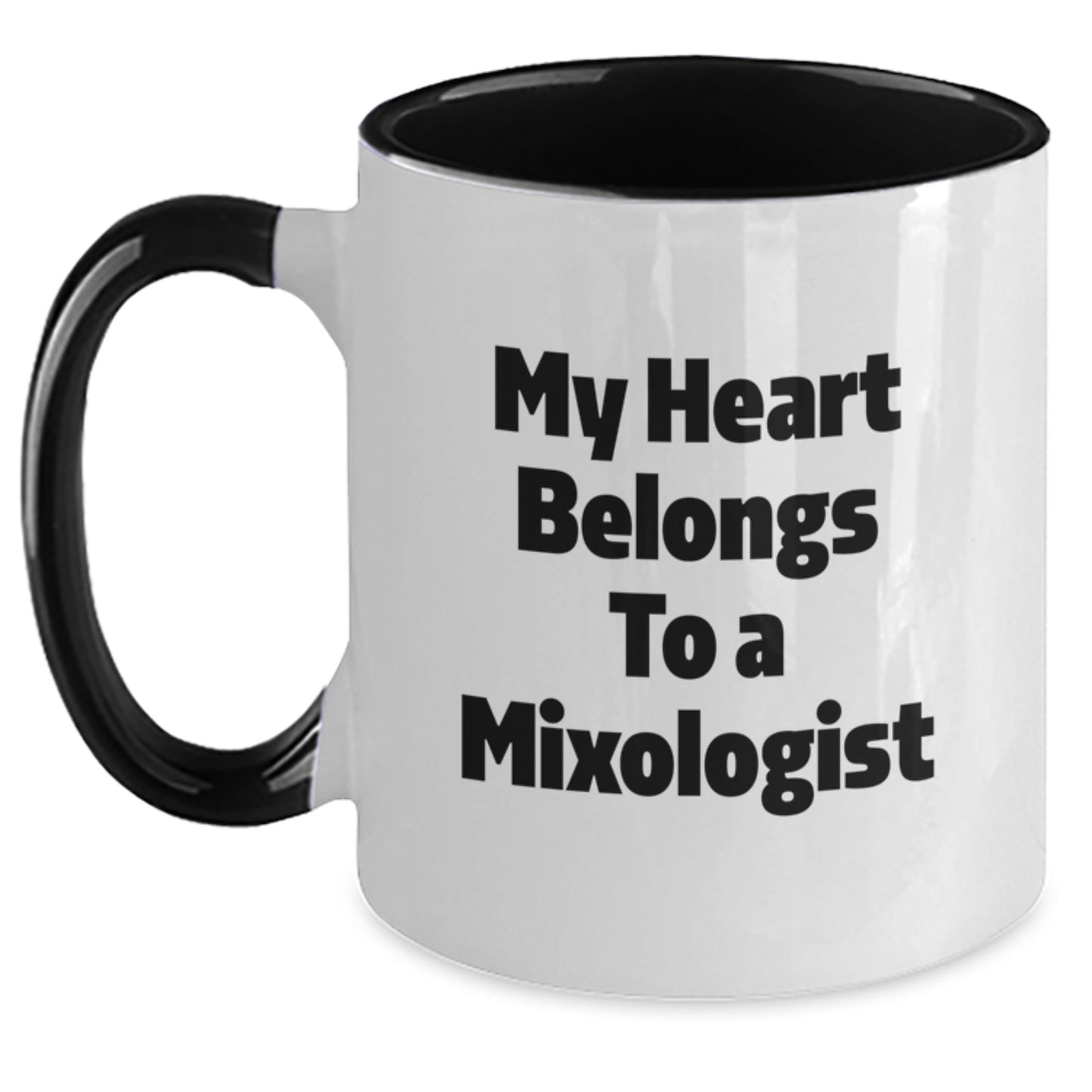 Funny Mixologist Gifts - My Heart Belongs To A Mixologist, Two Tone Coffee Mug, Graduation Unique Gifts from Friends, Gifts for Mixologist - Main
