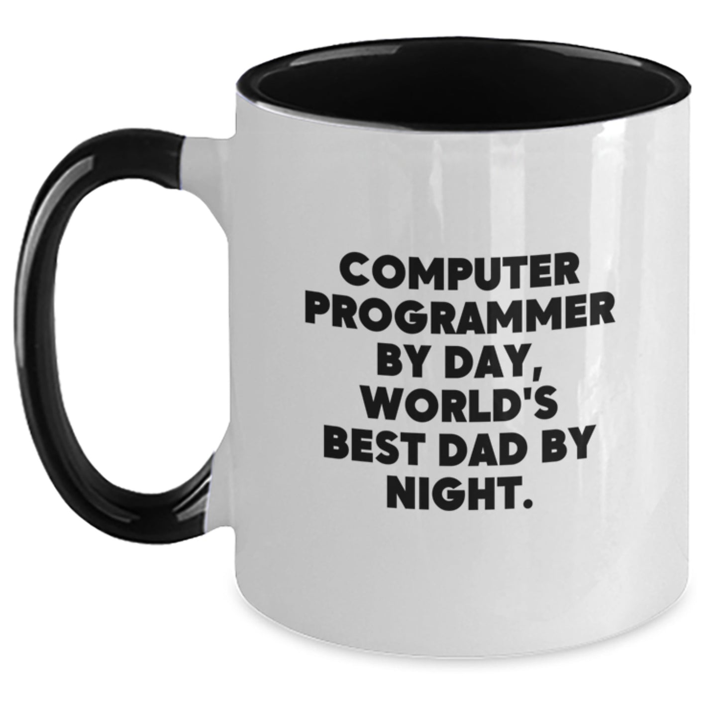 Funny Computer Programmer Gifts for Men, World's Best Dad Mugs by Day, Two Tone Coffee Mug for Graduation, Gifts from Mom or Dad - Main