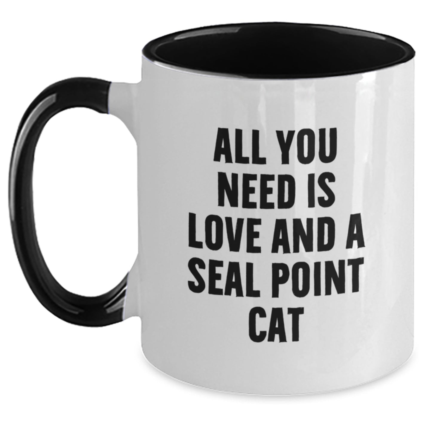 Seal Point Cat Lovers Gifts from Friends for Birthday Unique Mugs with Funny Quote, Two Tone Coffee Mug, 11oz Ceramic - Main