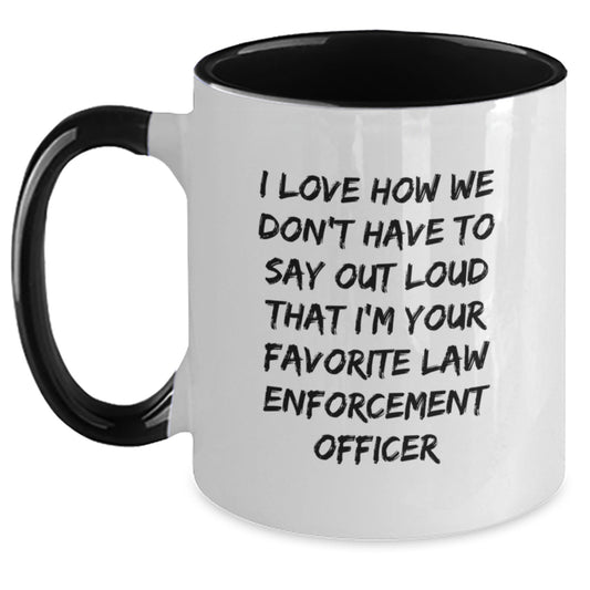 Funny Law Enforcement Officer Gifts for Men, Law Enforcement Officer Quotes on Two Tone Coffee Mugs - Graduation Unique Gifts from Friends, Gifts from Family to Law Enforcement Officer - Main