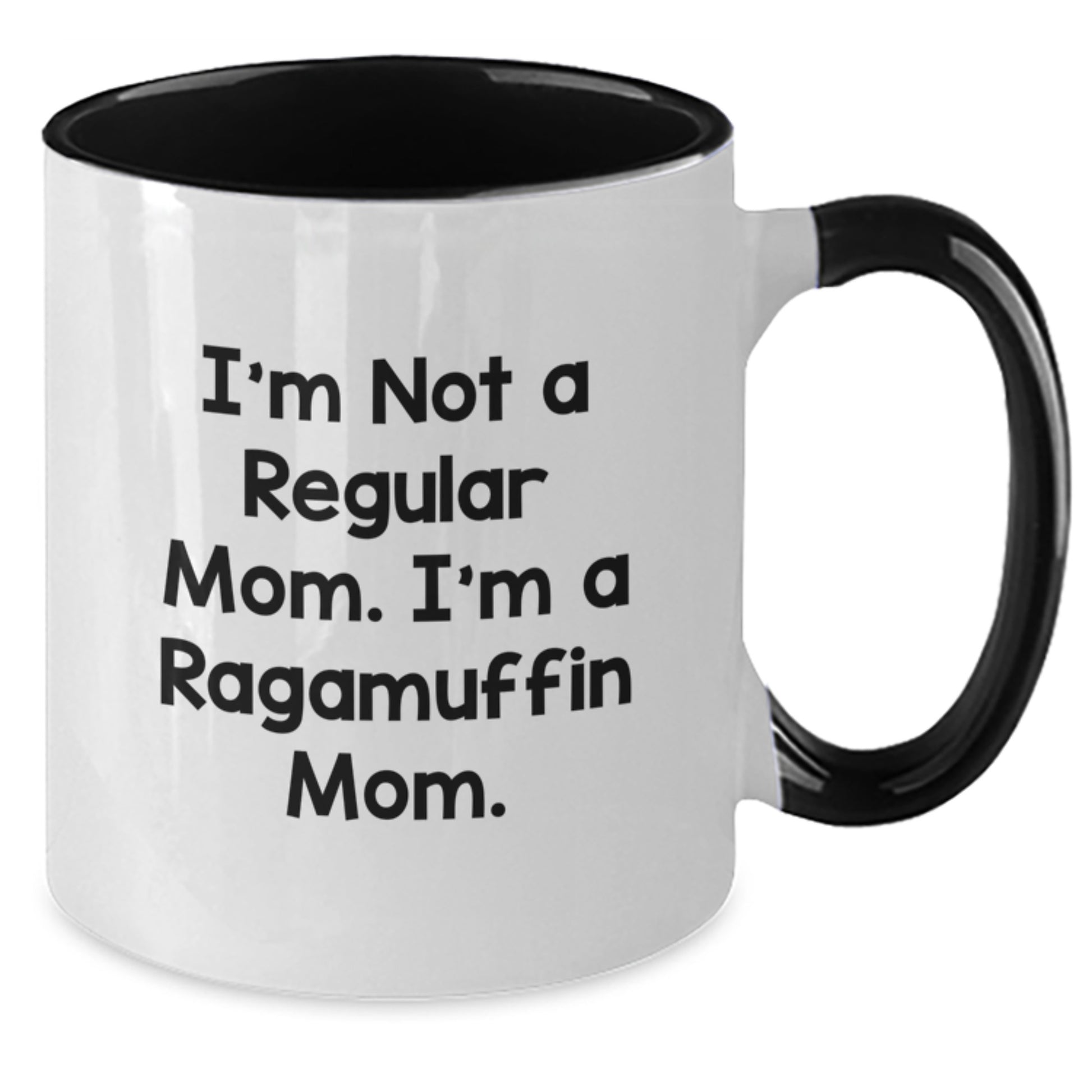 Ragamuffin Cat Mom Funny Quote Two Tone Coffee Mug Gifts from Family Friends Coworkers for Graduation - Additional