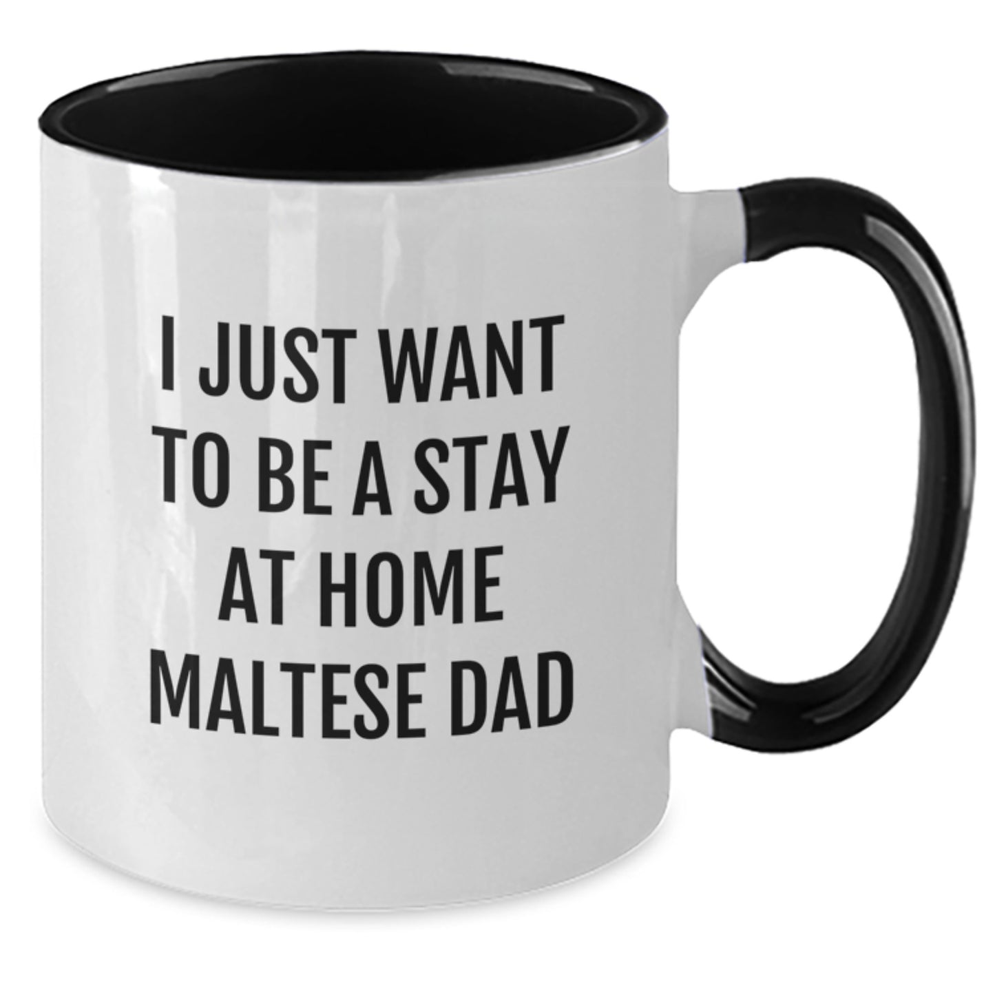 Maltese Dog Lover Gifts from Mom to Stay at Home Dad Funny Two Tone Coffee Mug, Maltese Dog Dad, Graduation Unique Gifts for Maltese Dog Parents - Additional