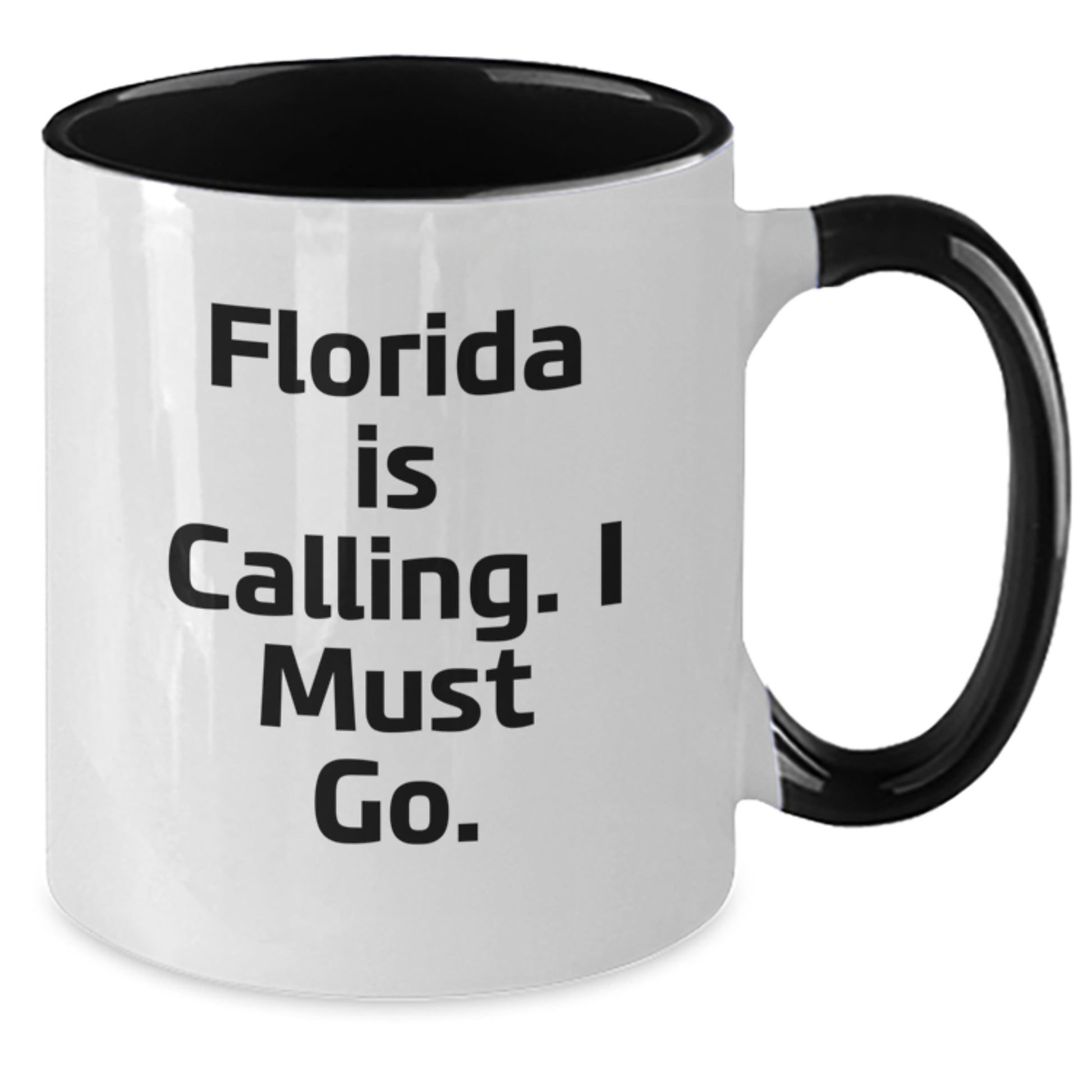 Florida Gifts for Friends, Funny Two Tone Coffee Mug with Quote 'Florida Is Calling. I Must Go.' for Birthday - Additional