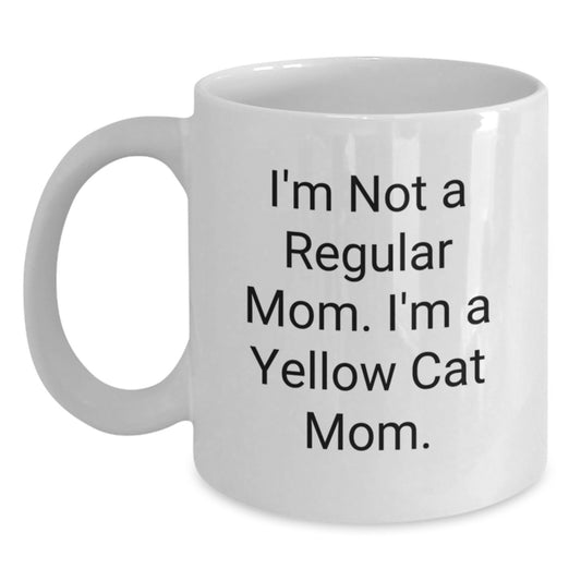 Yellow Cat Mom Funny Graduation Gifts from Friends for Yellow Cat Lovers - White Coffee Mug - Main