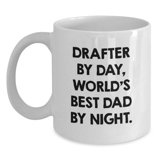 Drafter By Day Funny White Coffee Mug Gifts for Graduation from Friends - Main