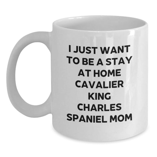 Funny Cavalier King Charles Spaniel Dog Mom White Coffee Mug Gifts from Family for Birthday - Main