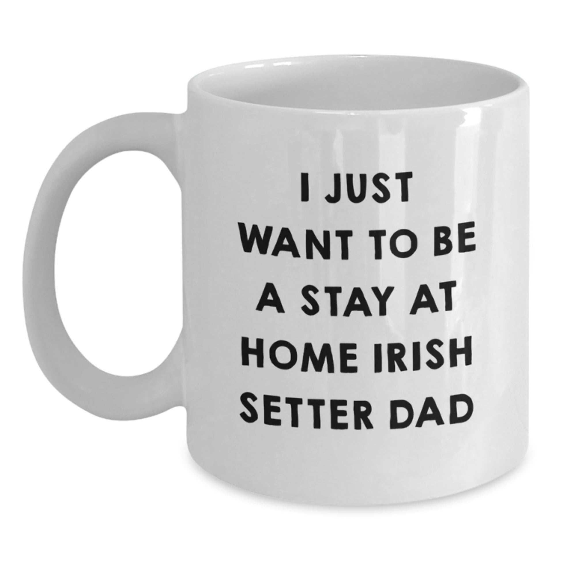 Funny Irish Setter Dog Gifts for Men, 'I Just Want To Be A Stay At Home Irish Setter Dad' White Coffee Mug, Graduation Unique Gifts from Family, Friends to Coworkers - Main