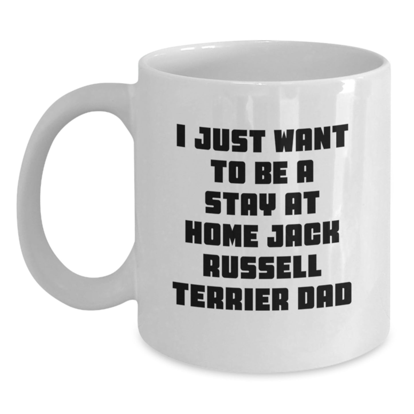 Funny Jack Russell Terrier Dad White Coffee Mug Gifts for Him from Friends, Coworkers, Family, or Men - Main