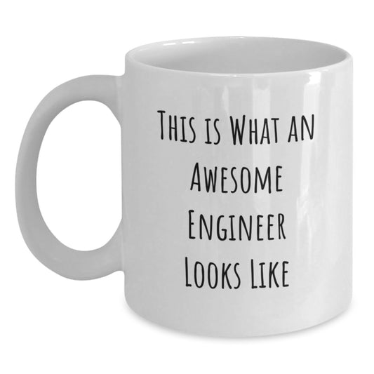 Funny Engineer Gifts for Him or Her, This Is What An Awesome Engineer Looks Like, White Coffee Mug for Birthday, Gifts from Friends to Coworkers - Main