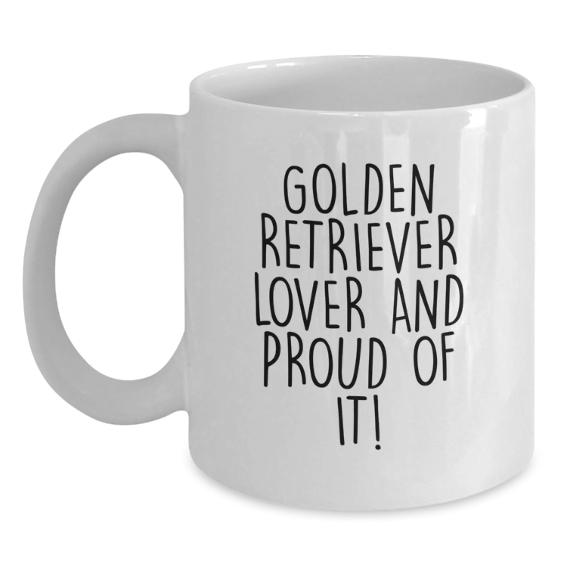 Golden Retriever Dog Lover Gifts, Funny White Coffee Mug, Birthday Unique Gifts for Friends, Family, or Coworkers, 'Golden Retriever Lover And Proud Of It!' - Main