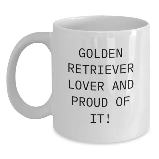 Golden Retriever Dog Lover Gifts from Friends, Unique Birthday Unique Gifts for Men, Women, Family Funny Quote White Coffee Mug - Main