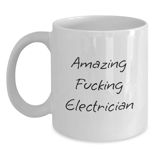 Funny Electrician Gifts from Friends for Amazing Electrician, White Coffee Mug for Graduation - Main
