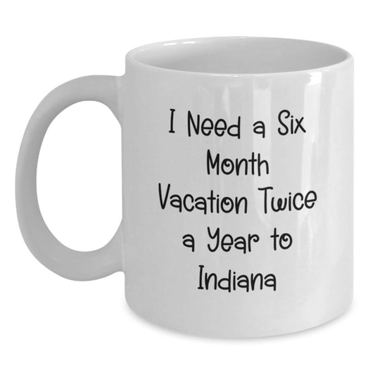 Funny Indiana White Coffee Mugs for Graduation Gifts from Friends to Family - Main