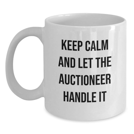 Auctioneer Humor Gifts from Friends and Family for Graduation Unique Auctioneer White Coffee Mug - Main