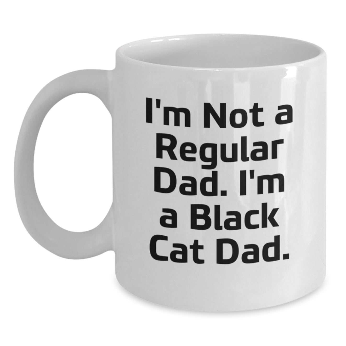 Funny Black Cat Dad Gifts from Men to Men for Graduation Unique Gifts White Coffee Mug - Main