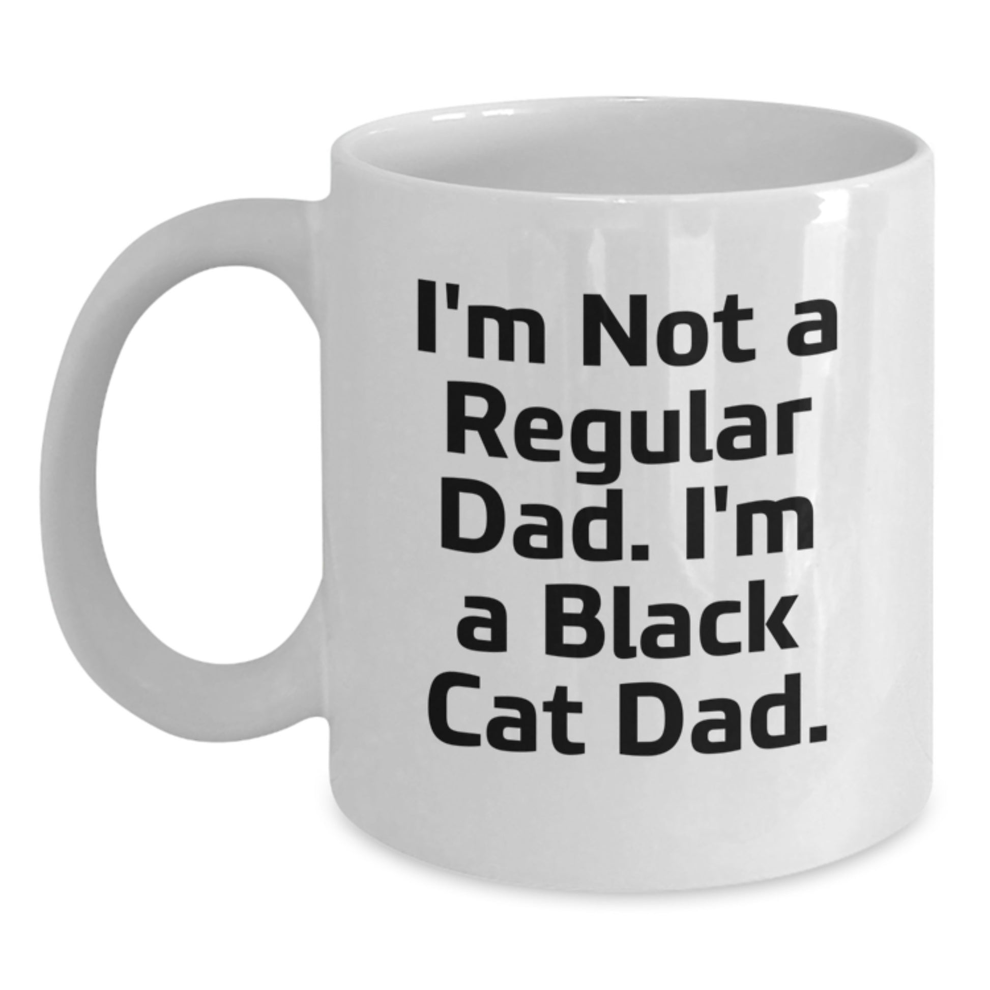 Funny Black Cat Dad Gifts from Men to Men for Graduation Unique Gifts White Coffee Mug - Main