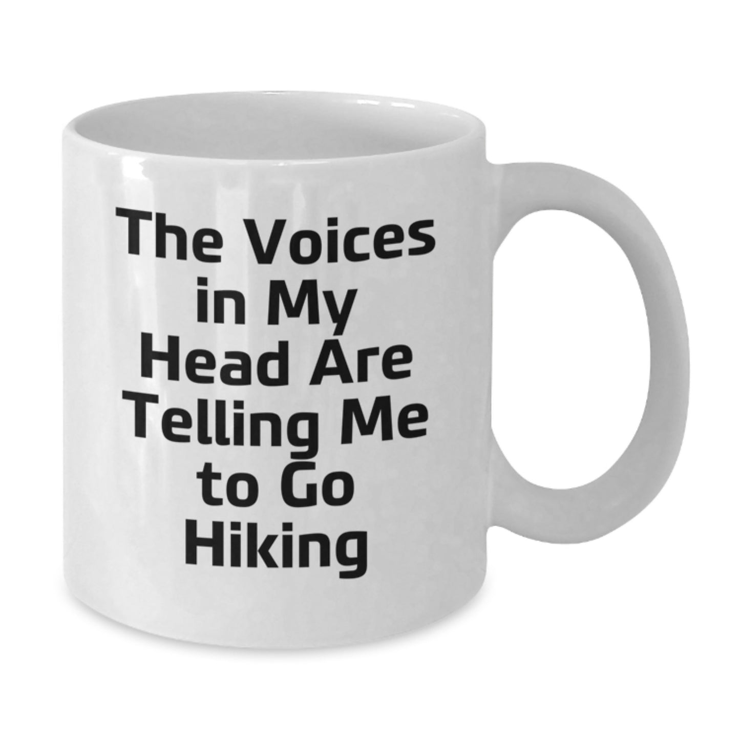 Hiking Humor Gifts from Friends, Funny White Coffee Mug for Hiking Enthusiasts, Graduation Unique Gifts with 'The Voices In My Head Are Telling Me To Go Hiking' Quote - Additional