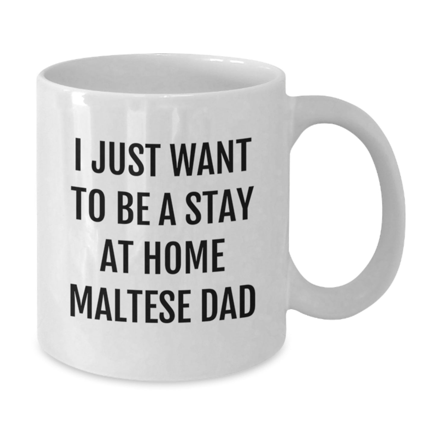 Funny Maltese Dog Gifts for Men, White Coffee Mug with I Just Want To Be A Stay At Home Maltese Dad Quote, Graduation Unique Gifts from Family to Friends - Additional