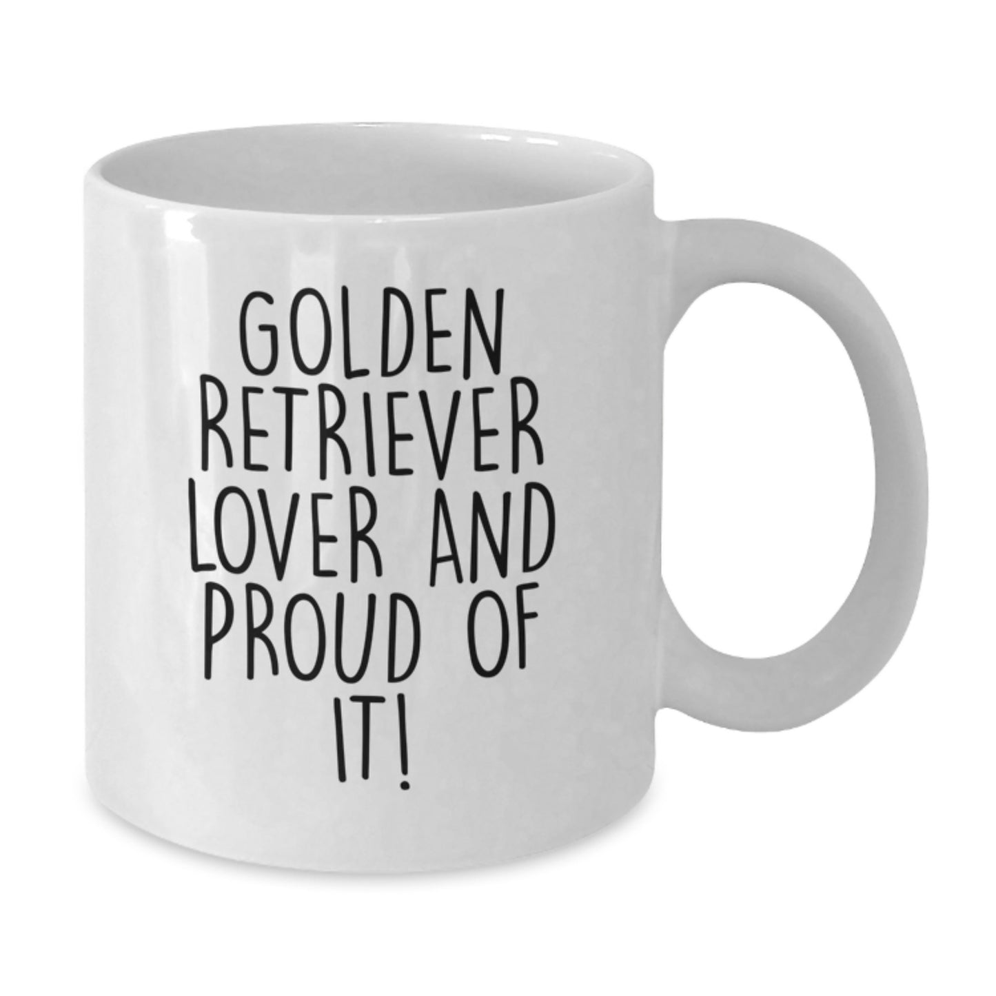 Golden Retriever Dog Lover Gifts, Funny White Coffee Mug, Birthday Unique Gifts for Friends, Family, or Coworkers, 'Golden Retriever Lover And Proud Of It!' - Additional
