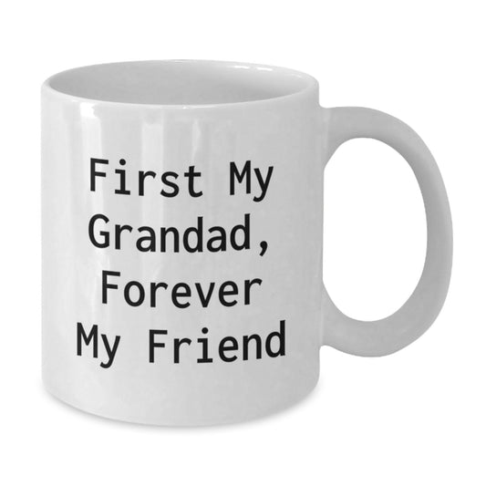 Funny Grandad Quotes White Coffee Mug, Gifts from Family, Forever in My Heart, 11oz & 15oz, Microwave & Dishwasher Safe - Main