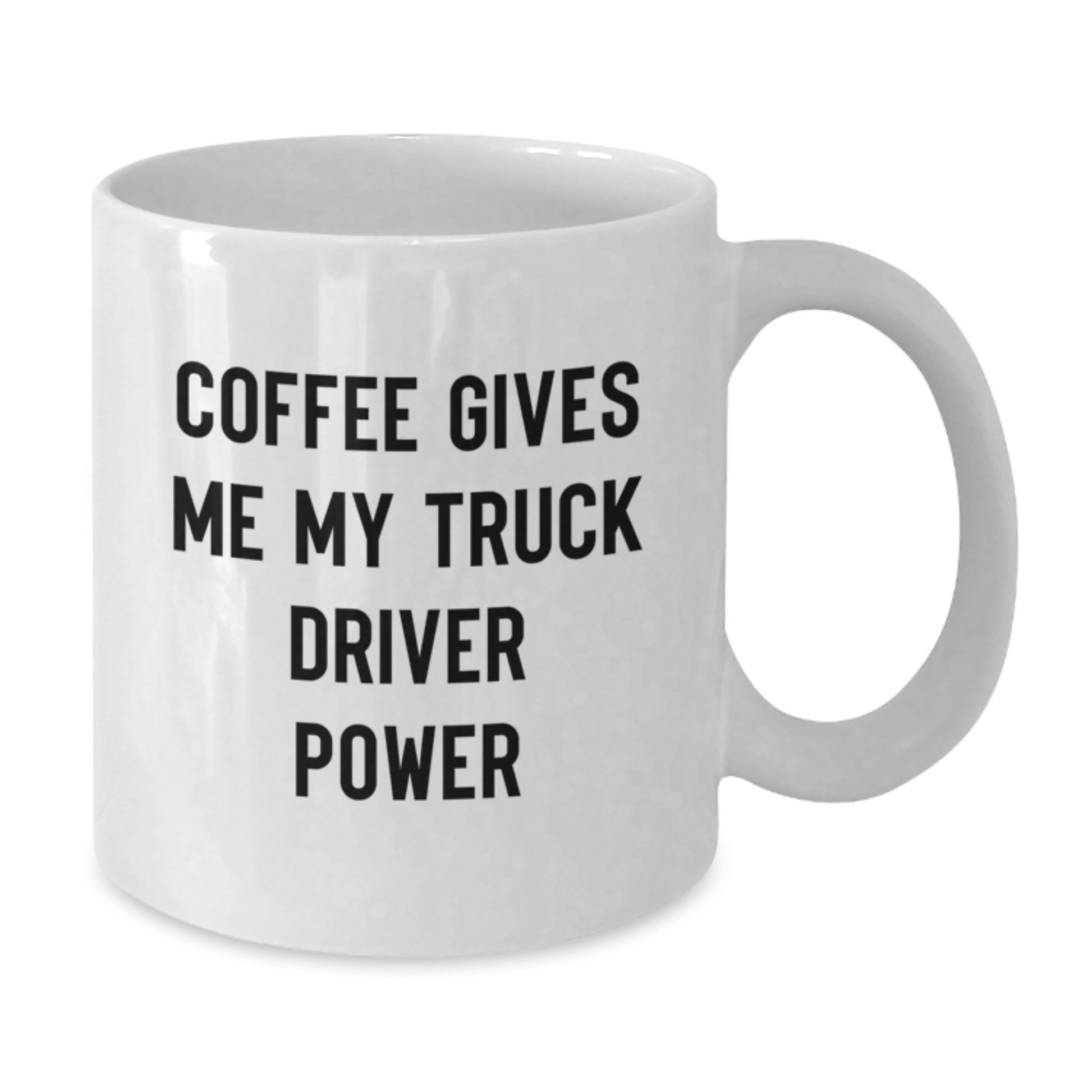 Funny Truck Driver Gifts for Him, White Coffee Mug with 'Coffee Gives Me My Truck Driver Power' Quote, Birthday Unique Gifts from Friends, Coworkers, Family - Additional