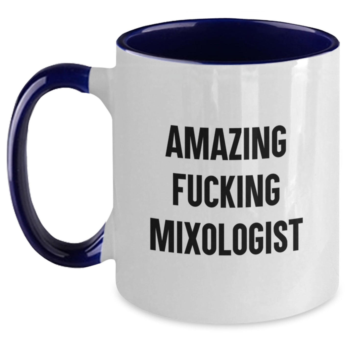 Funny Mixologist Gifts from Friends for Graduation Unique Mixology Mug, 'Amazing F--king Mixologist' Quote, 11oz Ceramic, Microwave and Dishwasher Safe - Main