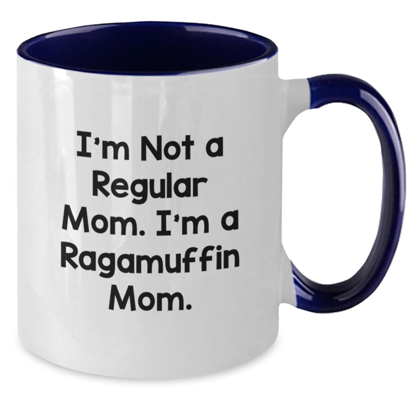 Ragamuffin Cat Mom Funny Quote Two Tone Coffee Mug Gifts from Family Friends Coworkers for Graduation - Additional