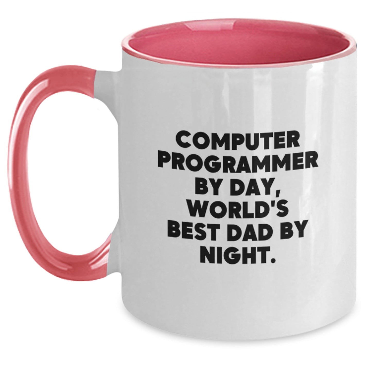 Funny Computer Programmer Gifts for Men, World's Best Dad Mugs by Day, Two Tone Coffee Mug for Graduation, Gifts from Mom or Dad - Main