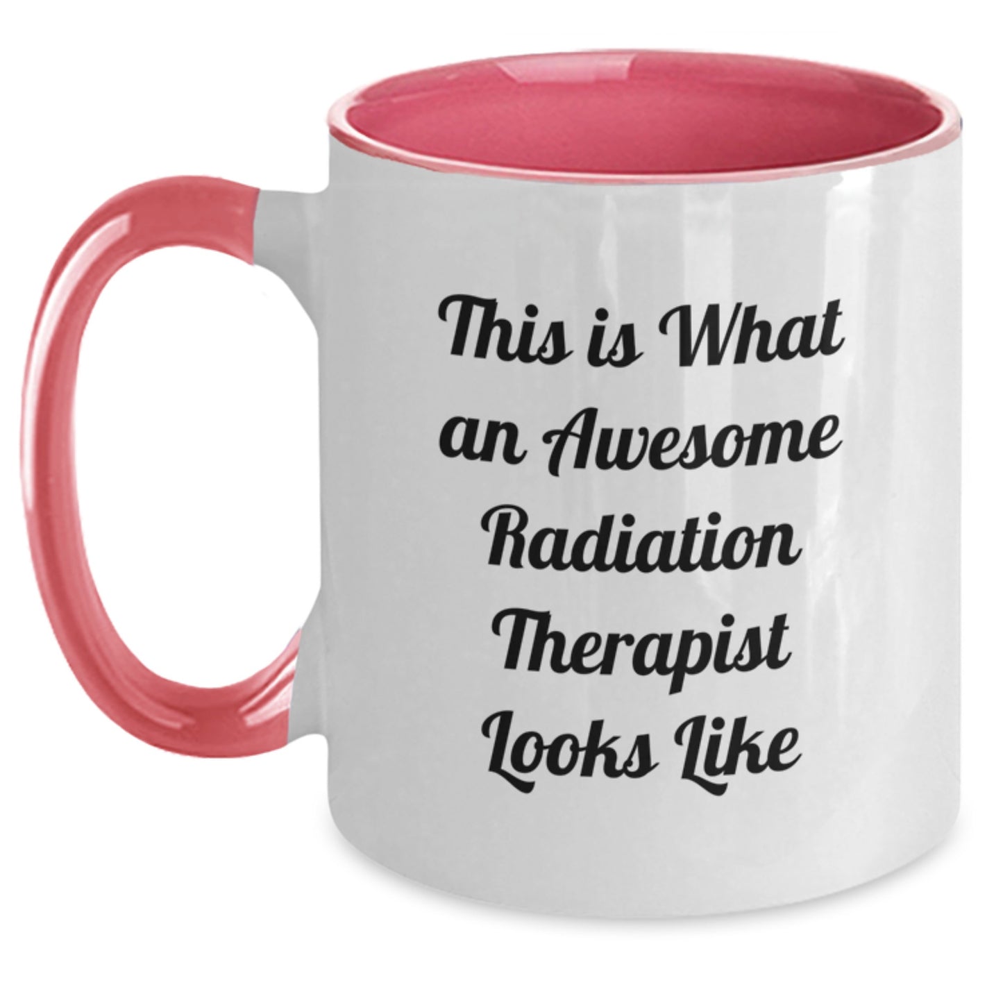 Radiation Therapist Gifts from Friends, Birthday Unique Inspirational Two Tone Coffee Mugs with This Is What An Awesome Radiation Therapist Looks Like Quote, Gifts for Radiation Therapist - Main