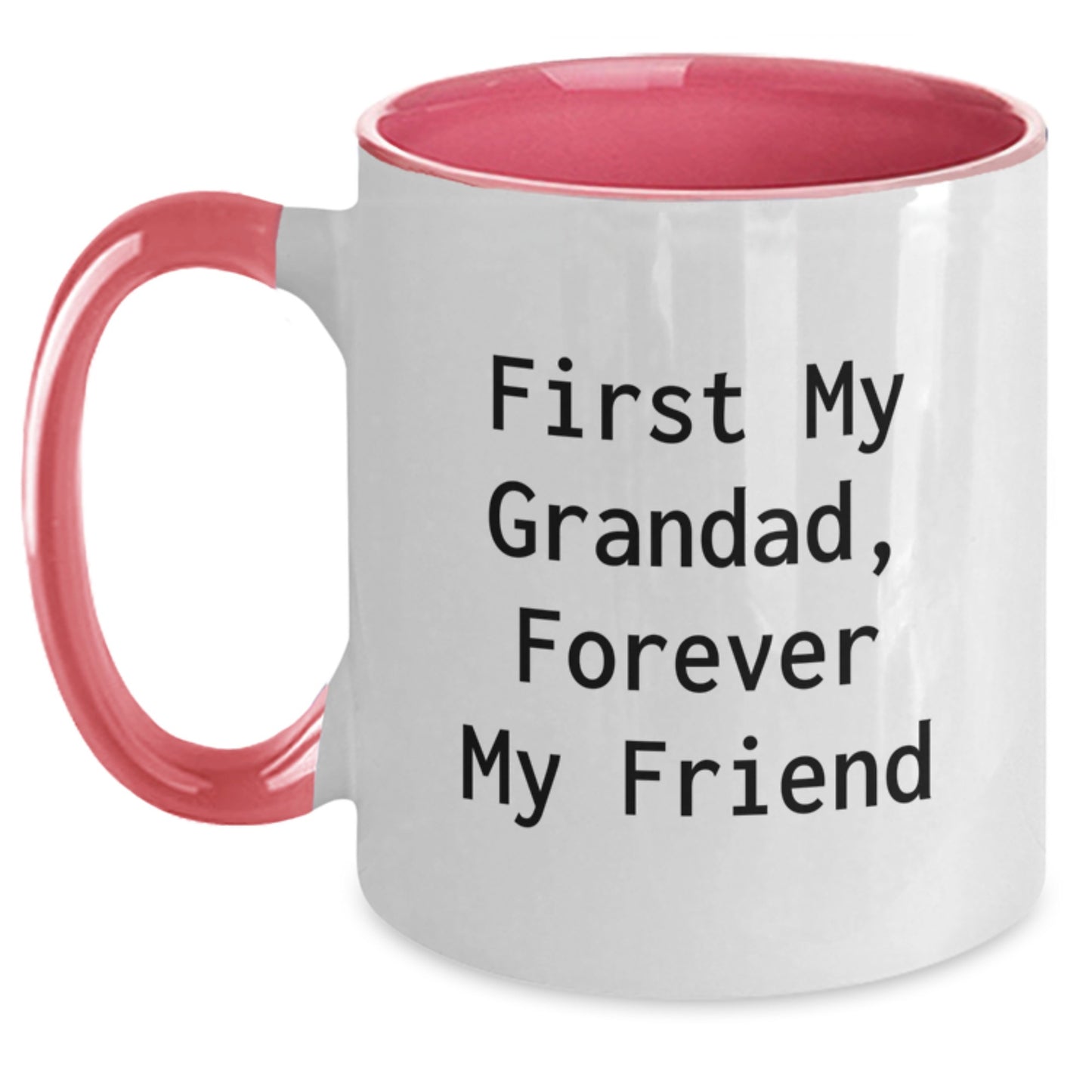 Funny Grandad Gifts - First My Grandad, Forever My Friend Two Tone Coffee Mug, Birthday Unique Presents for Grandads from Men to Family - Main