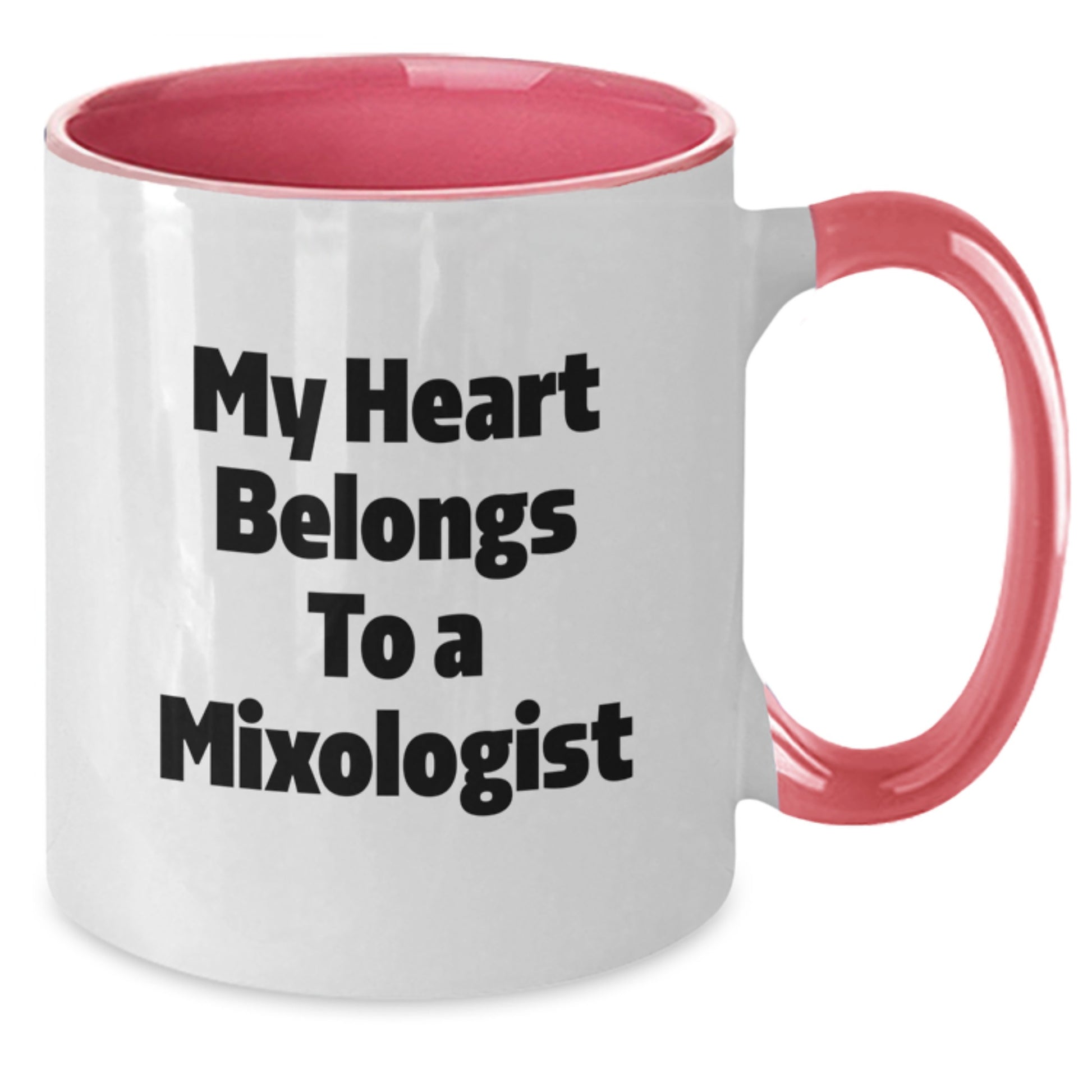 Funny Mixologist Gifts - My Heart Belongs To A Mixologist, Two Tone Coffee Mug, Graduation Unique Gifts from Friends, Gifts for Mixologist - Additional