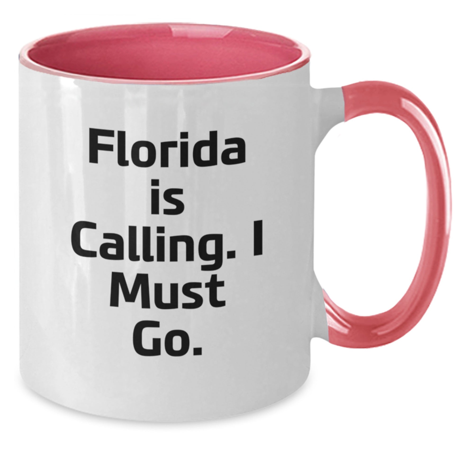 Florida Gifts for Friends, Funny Two Tone Coffee Mug with Quote 'Florida Is Calling. I Must Go.' for Birthday - Additional