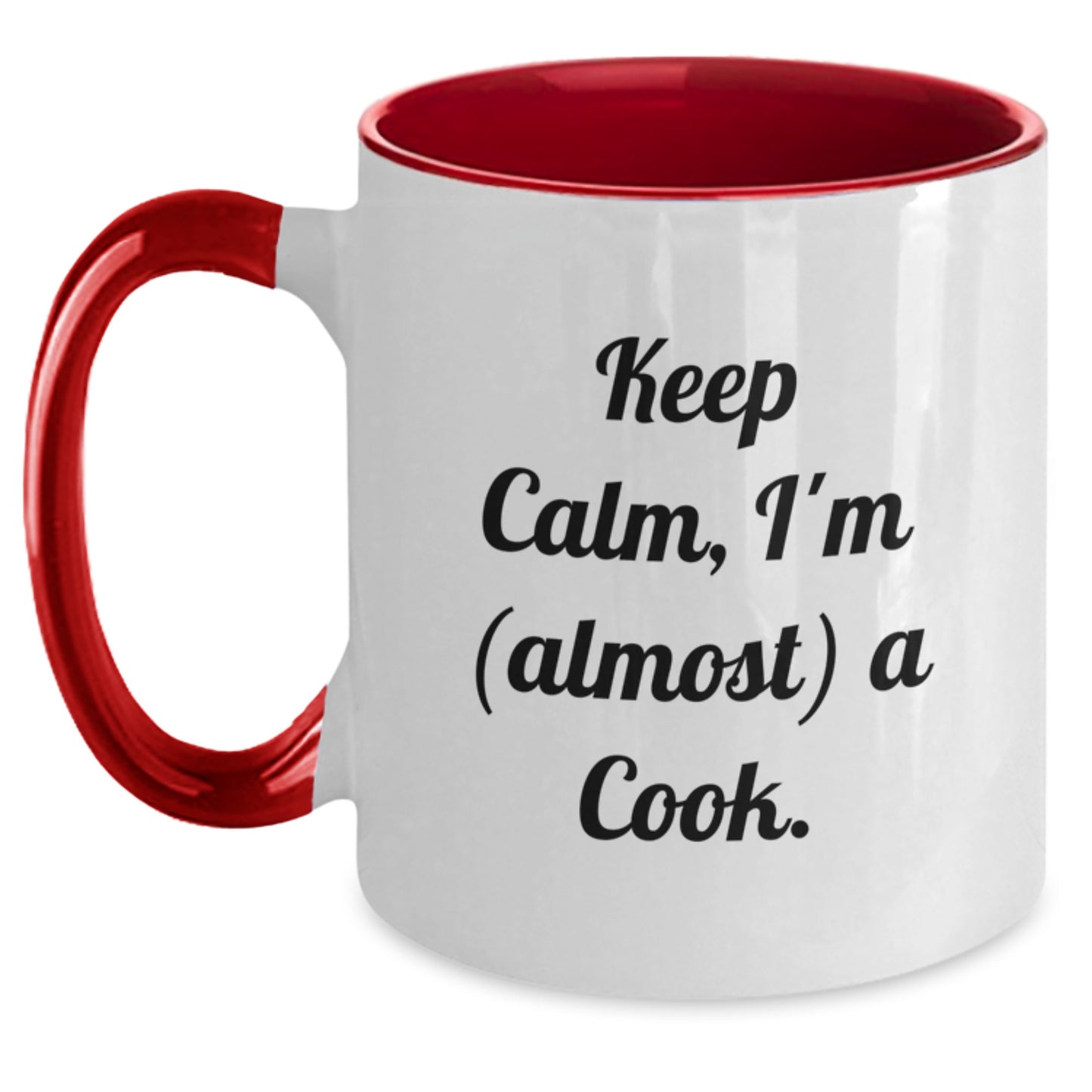 Funny Cook Gifts from Friends, Cook Two Tone Coffee Mug, 'Keep Calm, I'm (almost) A Cook.' for Graduation - Main