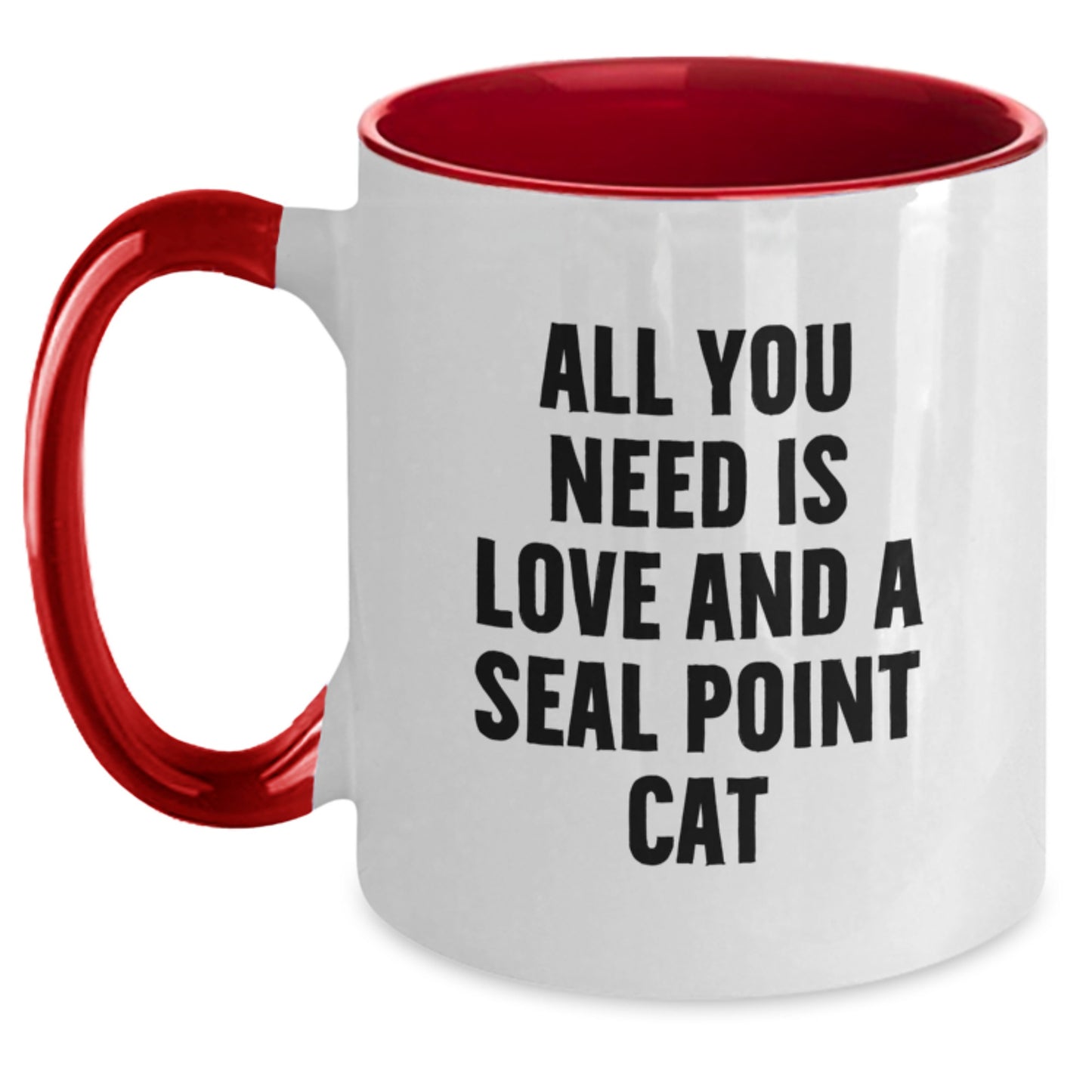 Seal Point Cat Lovers Gifts from Friends for Birthday Unique Mugs with Funny Quote, Two Tone Coffee Mug, 11oz Ceramic - Main