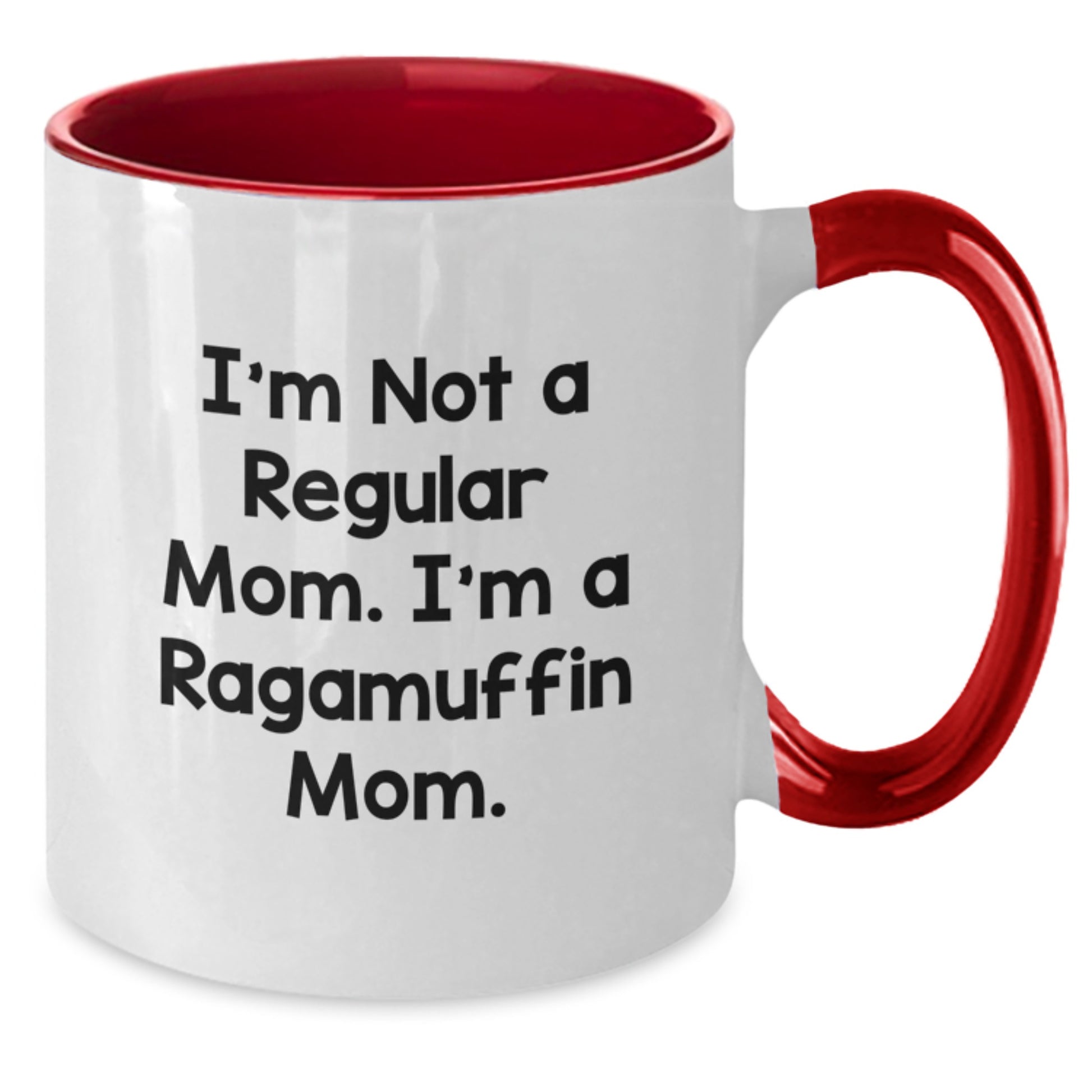 Ragamuffin Cat Mom Funny Quote Two Tone Coffee Mug Gifts from Family Friends Coworkers for Graduation - Additional
