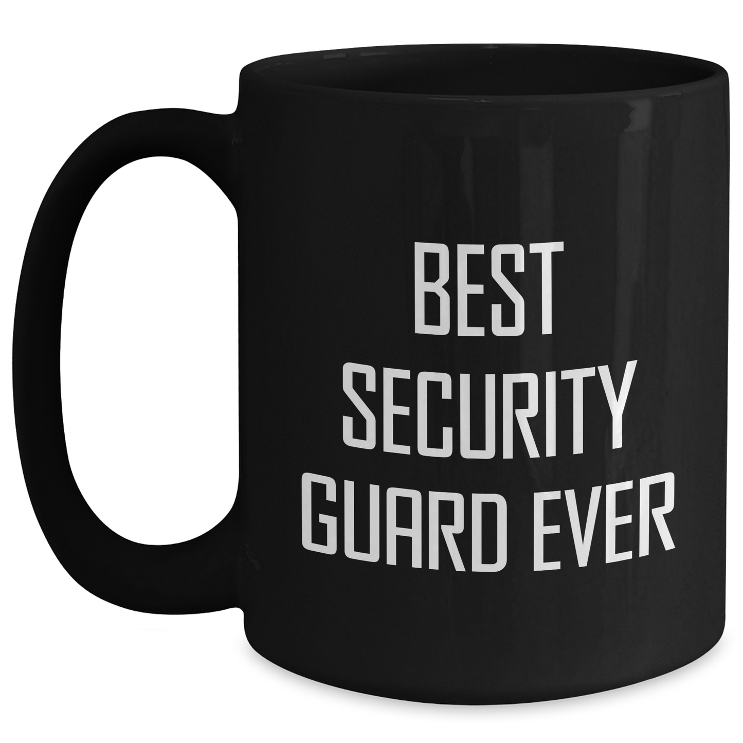 Security Guard Funny Gifts from Friends - Best Security Guard Ever Black Coffee Mug for Graduation Unique Gifts, 11oz/15oz, Microwave Dishwasher Safe - Main