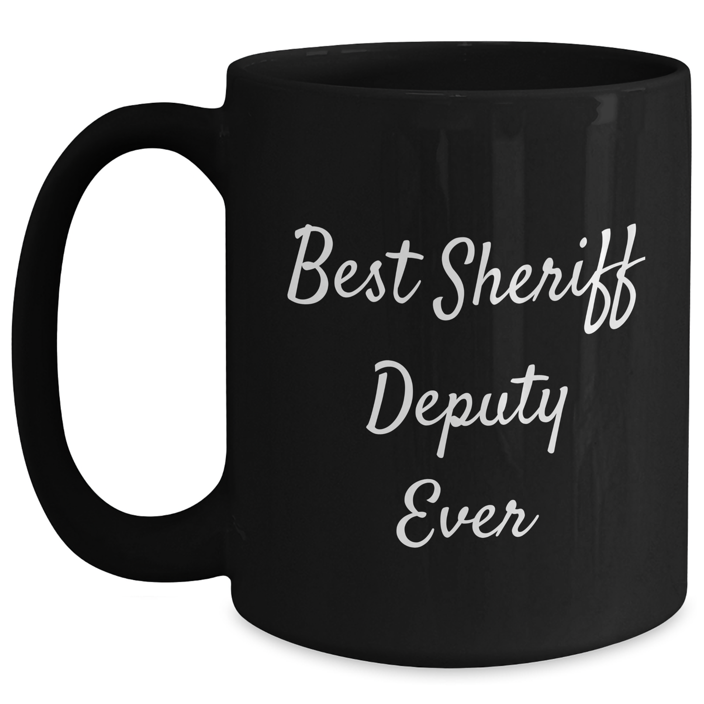 Funny Sheriff Deputy Gifts for Men, Black Coffee Mug 'Best Sheriff Deputy Ever', Unique Father's Day Unique Gifts from Friends - Main